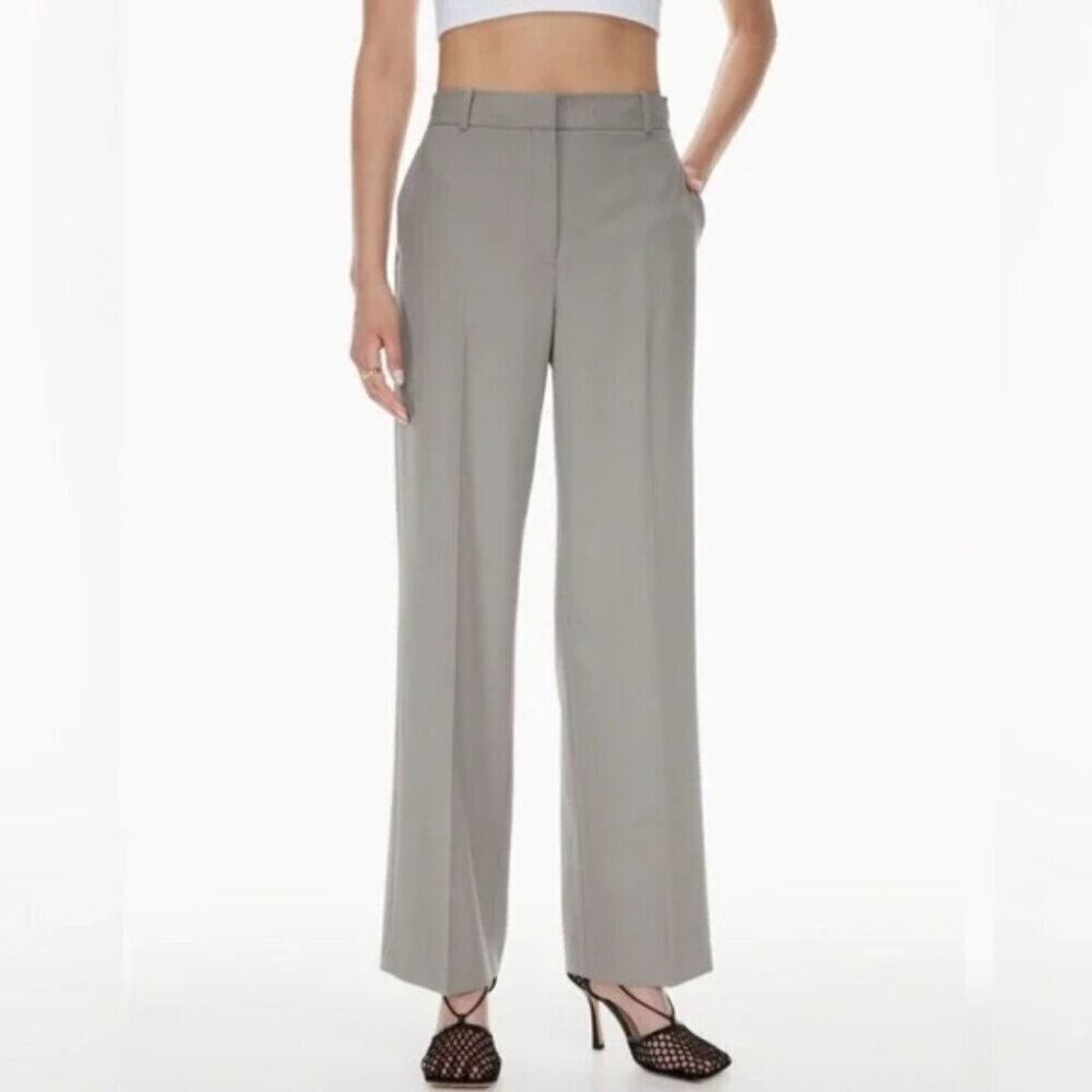 Aritzia Babaton Agency Pant City Wool Twill High Waisted Trousers Pant Grey 0